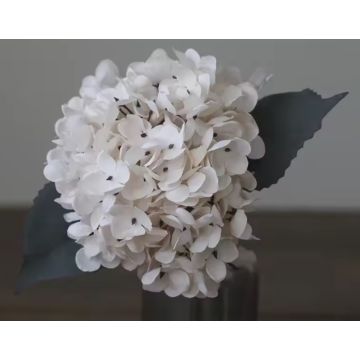 Hortensie Kunstblume milch weiss natürlicher Look 32cm wie getrocknet