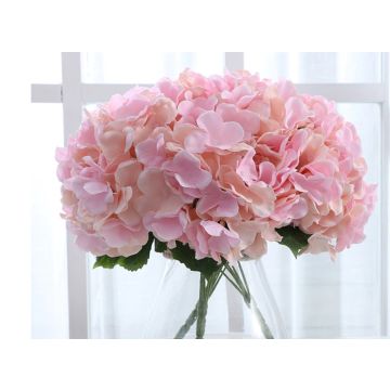 Hortensia fleur artificielle rose look naturel 33cm