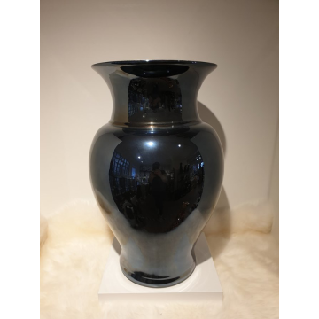 Vase céramique bleu métallique 51cm ou porte-parapluie