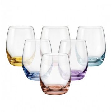 Water glasses "Spectrum", Bohemian crystal, 6 pieces, 300ml