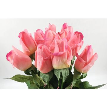 Rosen rosa Kunstblume 57-58cm wie echt, real touch, Premium (Seide/Silikon)