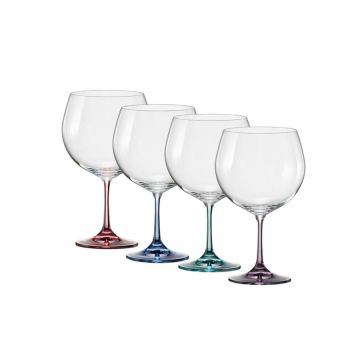 Coctail glasses, gintonic glasses, "Spectrum", Bohemian crystal, set of 4, 820 ml