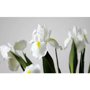 Fleur artificielle Iris/Iris blanc, 58cm comme une vraie