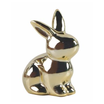 Easter bunny in gold 8cm ceramic figurine