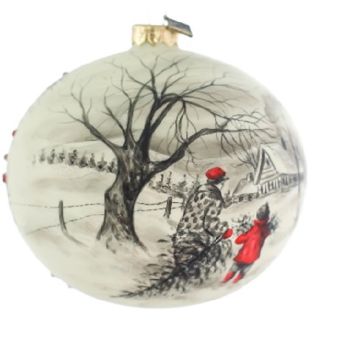 Glass art Christmas decoration ball 15cm
