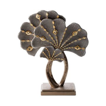 Decoration Ginko leaves 33cm in anthracite/gold/silver