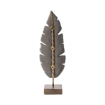 Decoration leaf 30cm in anthracite/gold/silver