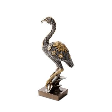 Dekoration Flamingo 28cm in anthrazit/gold/silber