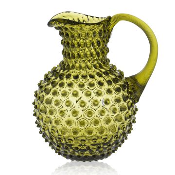 Water jug 2l olive green, Bohemian crystal