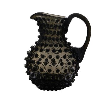 Kristall Krug / kleiner Wasserkrug 750ml smoke Kvetna 1794 Polka Dot