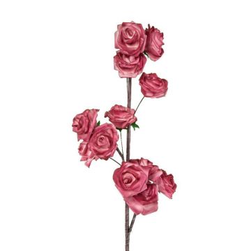 Rosen rosa Kunstblume 74 cm, 7xBlüten
