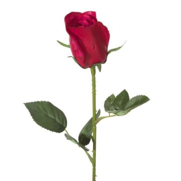 Roses vin rouge Fleur artificielle 54-55cm comme une vraie, real touch, Premium (soie/silicone)