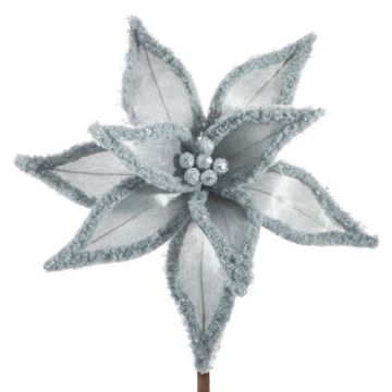 Christmas flower, silver, 30cm, Christmas decoration