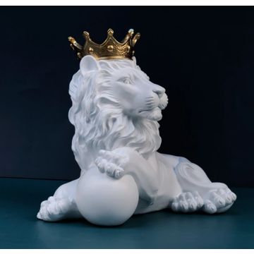 Decoration lion white 23x12x7cm