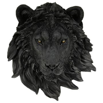 Wanddeko Löwe in schwarz 20x23cm