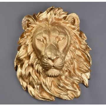 Wall decoration lion in gold 42x34cm