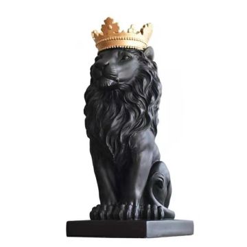 Décoration lion noir 17x10x8cm