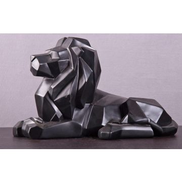 Décoration lion noir 35.5x17.5x20.5cm Dignité et bravoure