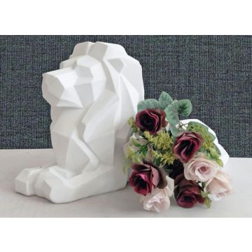 Décoration lion blanc 35.5x17.5x20.5cm Dignité et bravoure