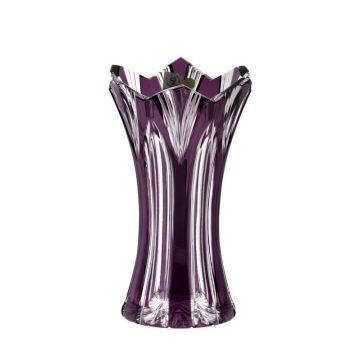 Vase en cristal "Lotos" violet, 15cm, moderne, massif, très haute qualité, cristal de Bohême