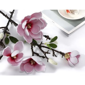 Magnolia, artificial flower, magnolia branch, 70cm white/pink