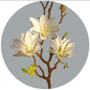 Magnolia, artificial flower, magnolia branch, 79cm white