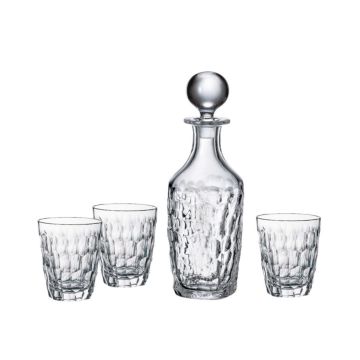 "Marple" whisky set 7-piece, Bohemian crystal, 1x decanter + 6x glasses