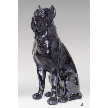 Mastino Napoletano figurine en porcelaine 45x60x102 cm métal brillant