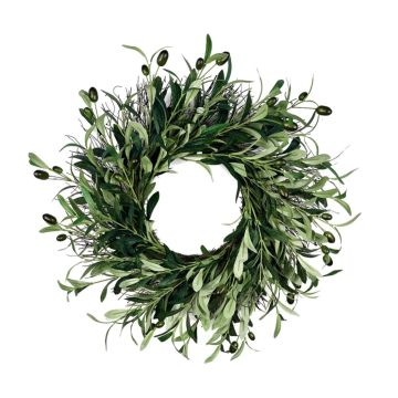 Olive wreath, door wreath, to hang up approx. 50cm, artificial olives