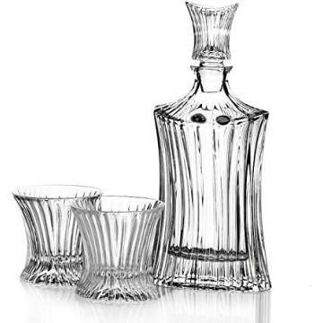 "Orcan" whisky set 7-piece, Bohemian crystal, 1x decanter + 6x glasses