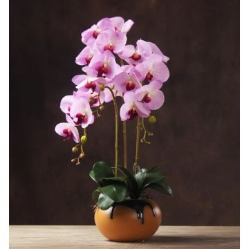 Orchidee Stengel rosa/lila, 90cm, Kunstpflanze, Kunstorchidee