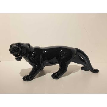 Panther lauernd metallisch 43x16cm