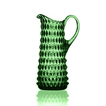Crystal jug / water jug 1200ml light green Kvetna 1794 Polka Dot