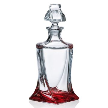 "Quadro" carafe, decanter, Bohemian crystal, for whisky, konjac, water