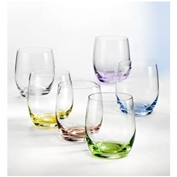 Verres à eau "Rainbow", cristal de Bohême, 6 pièces, 300 ml