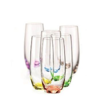 Rainbow" water glasses, Bohemian crystal, 6 pieces, 350 ml