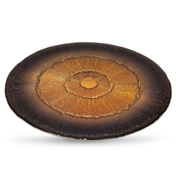 Glass bowl/plate in gold/copper 33cm