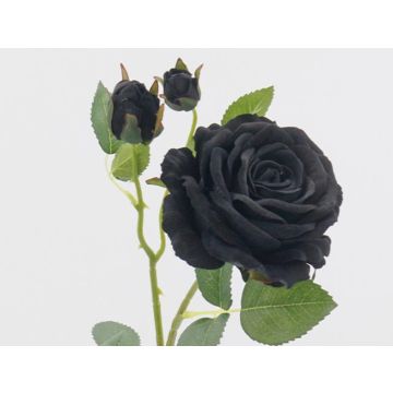 Roses black artificial flower 76x10cm (velvet)