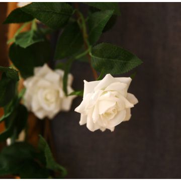 Rose garland, artificial roses, white 170 cm