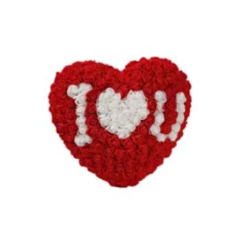 Rosenherz 30cm rot, Kunstrosen