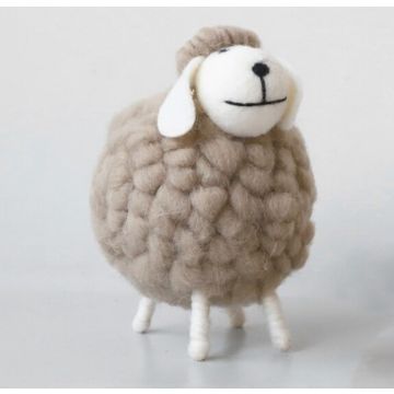 Sheep beige Easter decoration L:16x11cm