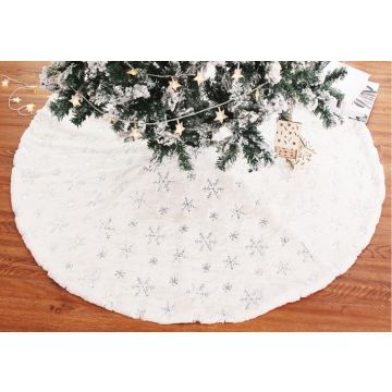 Tapis/couverture de sapin de Noël blanc/argenté 122cm
