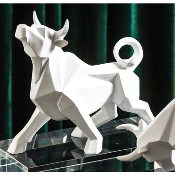 Decoration bull white 25x28cm luck and health