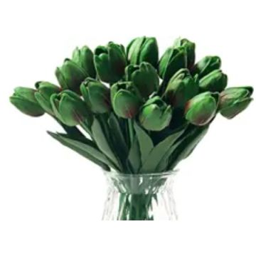 Tulips green artificial flower 32cm, like real/piece, real touch