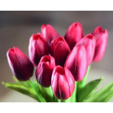 Tulpen rosarot Kunstblume 36cm, wie echt/Stück, real touch