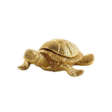Decoration sea turtle in gold 14x12cm