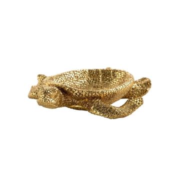 Decoration/bowl sea turtle in gold 20cm