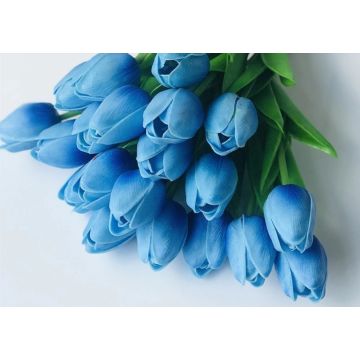 Tulpen blau Kunstblume 36cm, wie echt/Stück, real touch