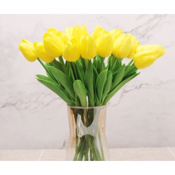 Tulipes jaunes fleur artificielle 36cm, comme des vraies/pièce, real touch