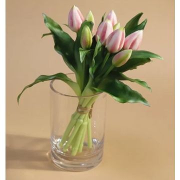 Tulip set 9 pcs. Artificial flower 28cm, like real, real touch, pink
